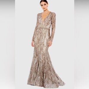 Mac Duggal Beige Dress NWOT size 16 Style 79358